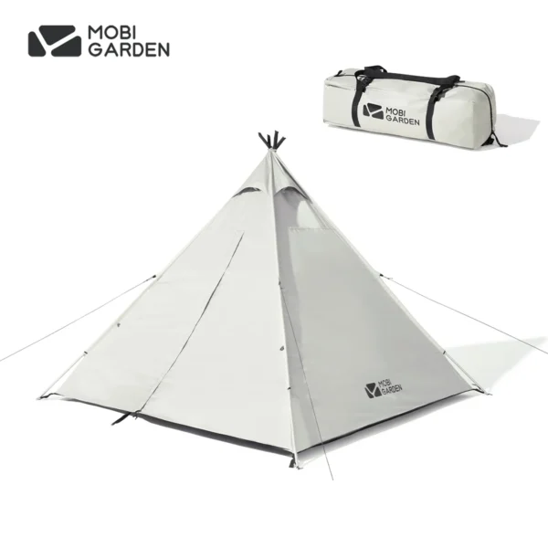 MOBI GARDEN Camping Tent Twilight Series Black Coating UV50+ Pyramid Tent Indian Tent Waterproof Windproof For 1-2 People