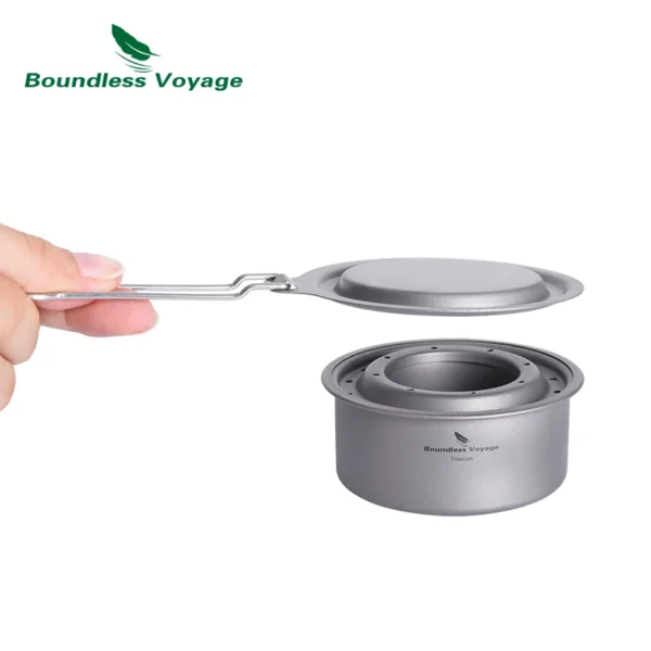 Boundless Voyage Ultralight Titanium Wood Burning Stove Camping Alcohol Stove Outdoor Multi-Fuels Mini Stove Small Stove - Image 4