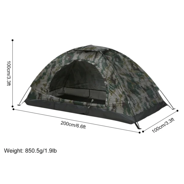 Tomshoo 1/2 Person Ultralight Camping Tent Single Layer Portable Hiking Tent Anti-UV Coating UPF 30+ for Outdoor Beach Fishing - Image 3