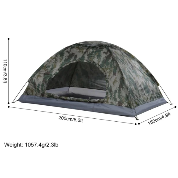 Tomshoo 1/2 Person Ultralight Camping Tent Single Layer Portable Hiking Tent Anti-UV Coating UPF 30+ for Outdoor Beach Fishing - Image 2