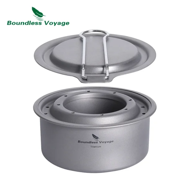 Boundless Voyage Ultralight Titanium Wood Burning Stove Camping Alcohol Stove Outdoor Multi-Fuels Mini Stove Small Stove - Image 2