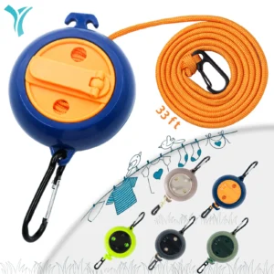 Portable Travel Clothesline,32.8ft Retractable Clothesline,Camping Clothes Line,for Hanging Clothes Outside, Indoor or Outdoor