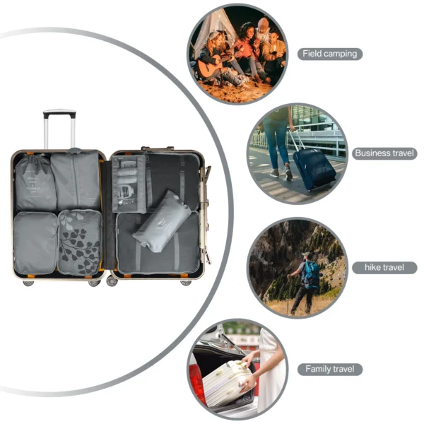 Waterproof Packing Cubes 8pc Set for Suitcases Travel Packing Organizer With Double Zipper Pulls Mesh Top 100% Durable Polyester - Image 6