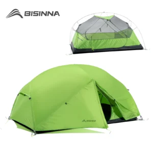 BISINNA 2 Person Ultralight Camping Tent 20D 380T Nylon Double Layer Waterproof Backpacking Tent for Hiking Travel with free mat
