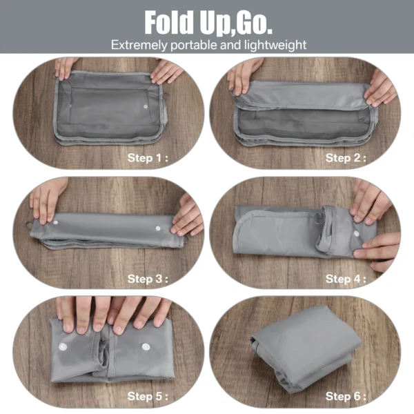 Waterproof Packing Cubes 8pc Set for Suitcases Travel Packing Organizer With Double Zipper Pulls Mesh Top 100% Durable Polyester - Image 5