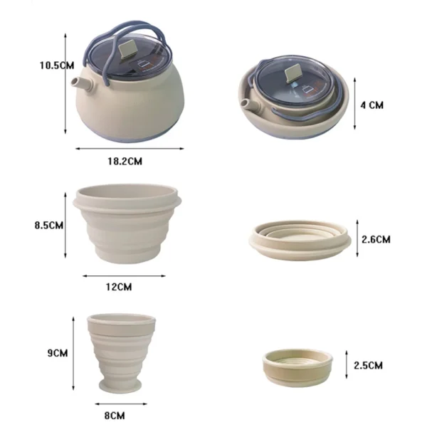 1.5L Silicone Camping Cook Pot Collapsible Camping Kettle Portable Travel Kettle Pot for Hiking Backpacking & Outdoors - Image 6