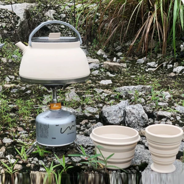 1.5L Silicone Camping Cook Pot Collapsible Camping Kettle Portable Travel Kettle Pot for Hiking Backpacking & Outdoors - Image 2