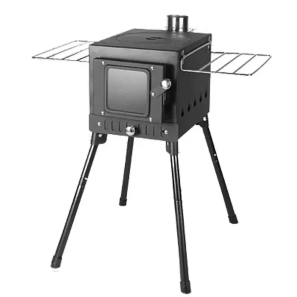 Camping Firewood Stove Portable Tent Wood Burning Stove With Chimney Folding Fire Wood Heater BBQ Stove Grill For Camp Fishing - Image 5