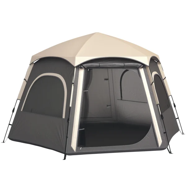 Outsunny Instant Camping Tent, 2/3/4 Person Easy Setup Dome Family Tent with Vestibule, Rainfly, 4 Mesh Windows & 2 Doors - Image 2