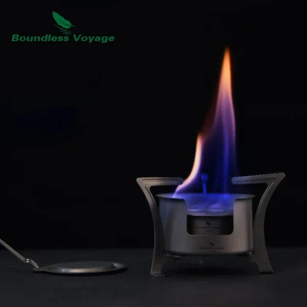 Boundless Voyage Ultralight Titanium Wood Burning Stove Camping Alcohol Stove Outdoor Multi-Fuels Mini Stove Small Stove - Image 6