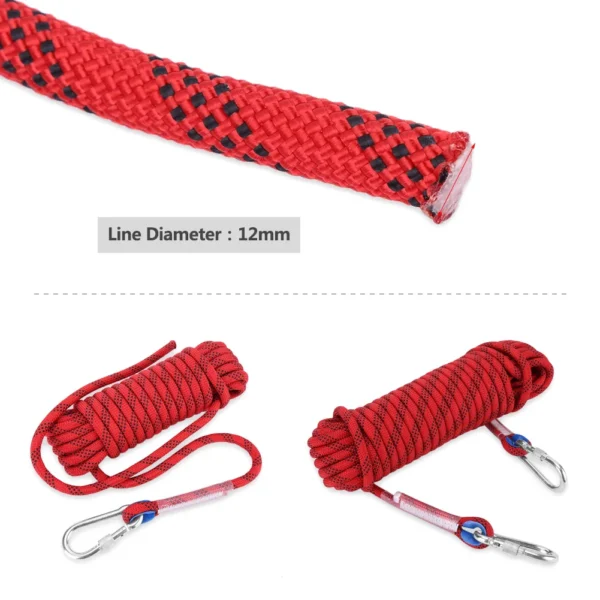 Climbing Cord Climbing Rope Paracord 12mm Heavy Duty Paracord Panchute Corad Lanyard with Carabiner Climbing Rope Accessory - Image 3