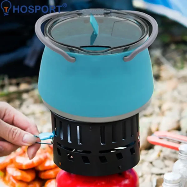 Foldable Water Kettle Lightweight Camping Kettle Compact Silicone Water Pot with Ergonomic Handle Collapsible Hot Water Boiler - Image 2