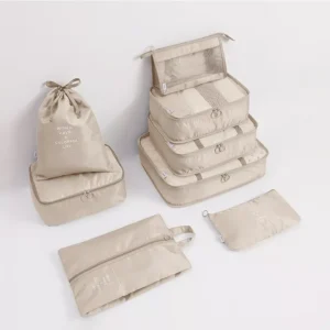 8Pcs Packing Cubes Luggage Storage Organiser Travel Compression Suitcase Bag