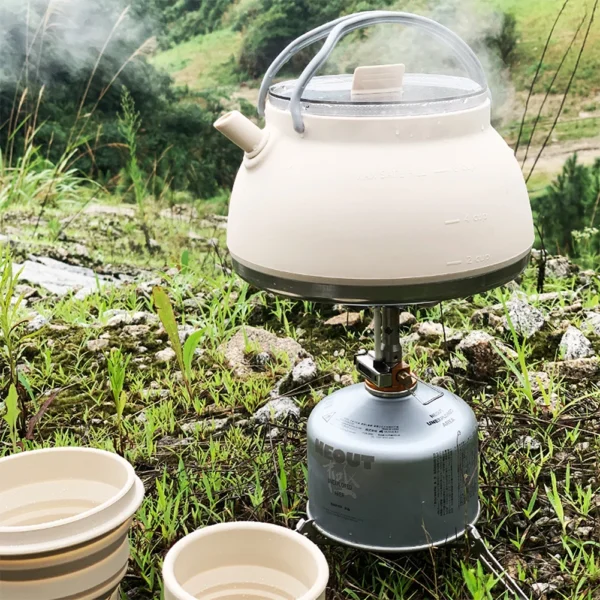 1.5L Silicone Camping Cook Pot Collapsible Camping Kettle Portable Travel Kettle Pot for Hiking Backpacking & Outdoors - Image 3