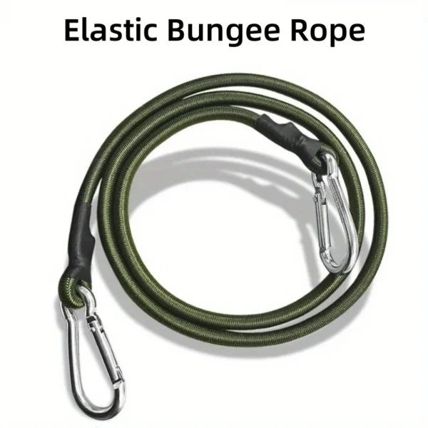 Heavy Duty Bungee Cord Elastic Tie Strap String Carabiner Hooks Kayak Cycling Luggage Packing Ropes Camping Accessories