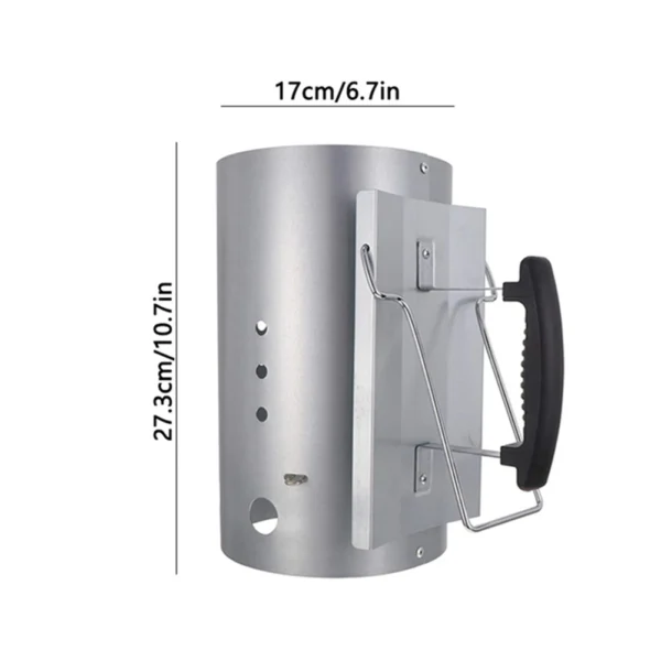 Stainless Steel Charcoal Grill Chimney Starter BBQ Chimney Starter Charcoal Fire Barrel for Charcoal Grill and Barbecue - Image 4
