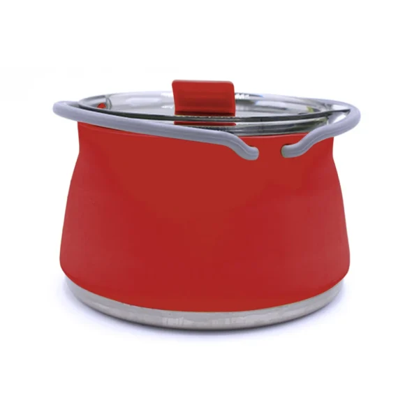 Foldable Water Kettle Lightweight Camping Kettle Compact Silicone Water Pot with Ergonomic Handle Collapsible Hot Water Boiler
