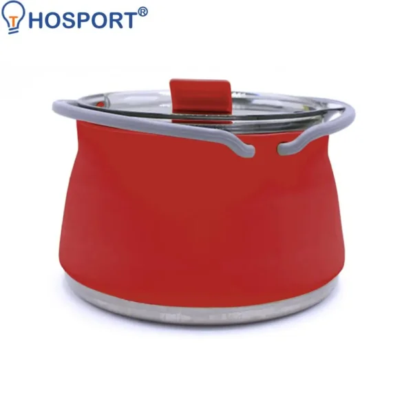 Foldable Water Kettle Lightweight Camping Kettle Compact Silicone Water Pot with Ergonomic Handle Collapsible Hot Water Boiler - Image 3