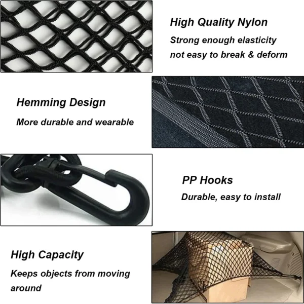Universal Car Trunk Net Elastic Luggage Net Cargo Organizer Storage Nylon Mesh Nets Stretchable Car Interior Mesh Network Pocket - Image 3