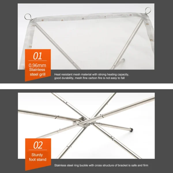 Stainless Steel Mesh Fire Pits Fireplace Foldable Outdoor Camping Campfire Fire Rack Portable Fire Pit for Camping Outdoor - Image 5