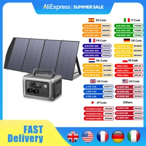 ALLPOWERS R600 Solar Generator with SolarPanel (Optional), 600W 299Wh LiFePO4 Portable Power Station with Solar Charger for Camp
