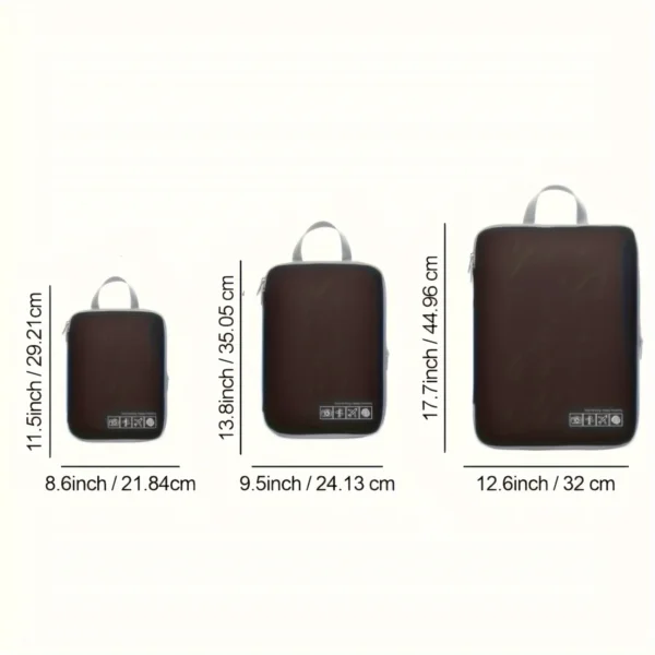 3-Piece Travel Organizer Set, Compression Packing Cubes, Nylon Dustproof Bags With Handle Design Toiletry travel bag Money Viaje - Image 3