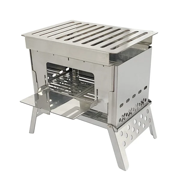 Foldable Outdoor Firewood Stove Portable Folding Barbecue Firewood Stove Multifunction for Fishing Hiking for Backpacking Picnic - Image 4