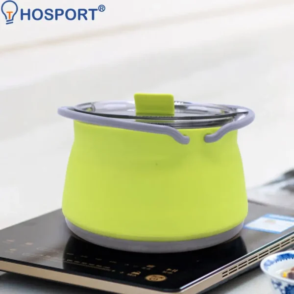 Foldable Water Kettle Lightweight Camping Kettle Compact Silicone Water Pot with Ergonomic Handle Collapsible Hot Water Boiler - Image 5