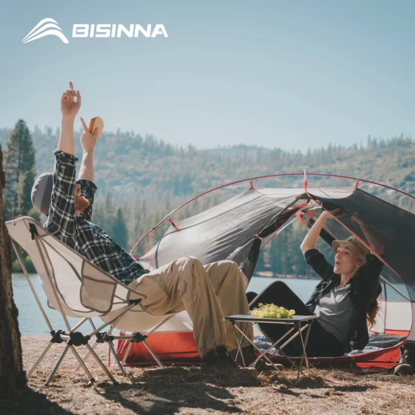 BISINNA 2 Person Ultralight Camping Tent 20D 380T Nylon Double Layer Waterproof Backpacking Tent for Hiking Travel with free mat - Image 6