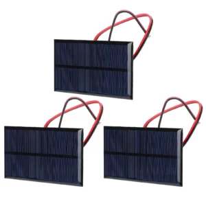 3pcs DC 6V 1W Solar Panel Cell Power Module Polycrystalline Silicon Solar Panel with 30cm Cable
