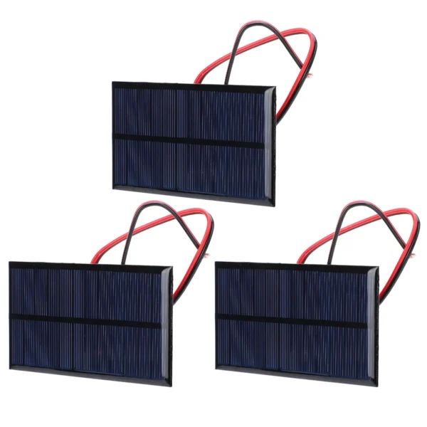 3pcs DC 6V 1W Solar Panel Cell Power Module Polycrystalline Silicon Solar Panel with 30cm Cable