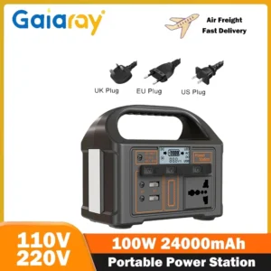 Gaiaray 100W Portable Power Station 110V 220V Outdoor UPS Solar Generator 76.8Wh LiFePO4 Battery Charging Station for Camping