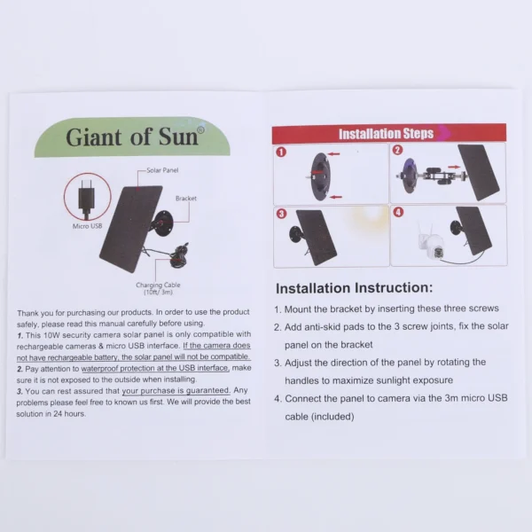 Portable Solar Panel 3W 5V Power Supply Monocrystalline 360 Adjustable Bracket USB Wall Mount IPX6 for Doorbell Courtyard Lights - Image 5