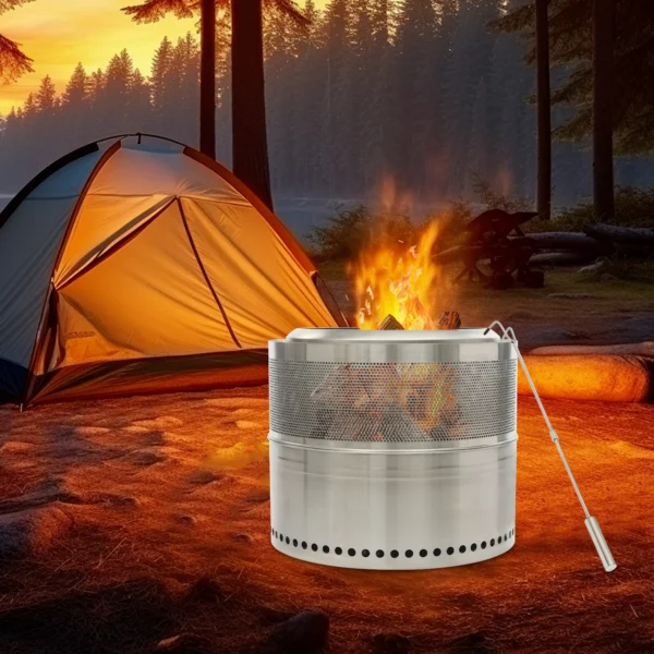 Fire Pit Folding Smokeless Firepit Stainless Steel Portable Outdoor Firepit for Outside Camping Folding Smokeless Firepit