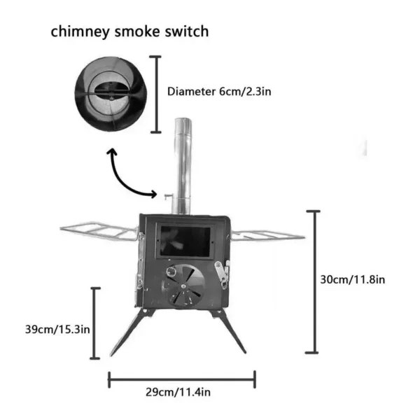 Folding FireWood Stove For Camping Tent Stove Portable Wood Heater Burning Carbon Steel Picnic BBQ Stove Grill Camping Supplies - Image 5