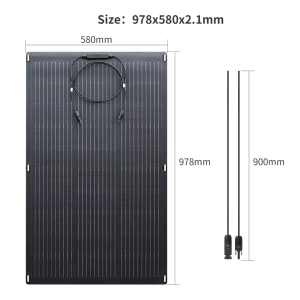 ALLPOWERS Flexible Solar Panel 100W Monocrystalline Solarpanel Solar Module Solar Cell Photovoltaic for Boat Roofs Garden RV - Image 2