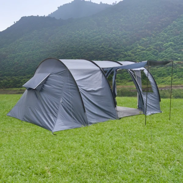 Large Tunnel Camping Tent Multi-person Family Tent Portable Family Hiking Shelter Windproof and Sunscreen - Image 4