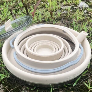 1.5L Silicone Camping Cook Pot Collapsible Camping Kettle Portable Travel Kettle Pot with Lid for Hiking Backpacking & Outdoors
